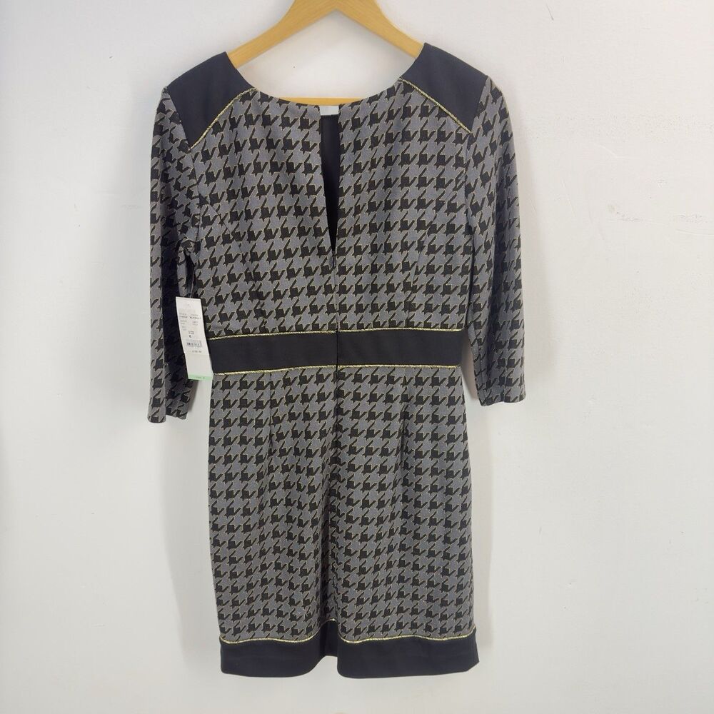 MEW -VTG 80s 90s Leslie Fay Women  Dress Size 8 Black Gold - Picture 9 of 16